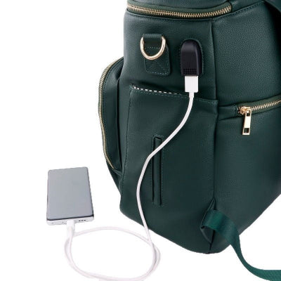 sac a langer vert - en cuir PU avec USB