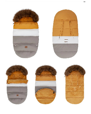 Chancelière Thermique Bébé - jaune, blanc, gris