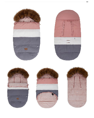 Chancelière Thermique Bébé - rose, blanc, gris