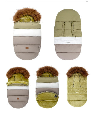 Chancelière Thermique Bébé - vert, blanc, gris