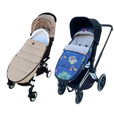 Chancelière pour poussette beige et fleurs