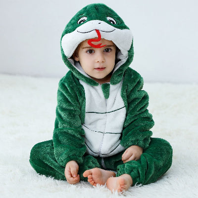 costume halloween bébé serpent vert foncé