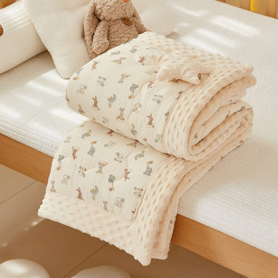 couverture-bebe-beige-cirque-animaux