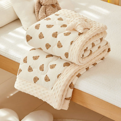 couverture-bebe-beige-tete-ours-mignonne