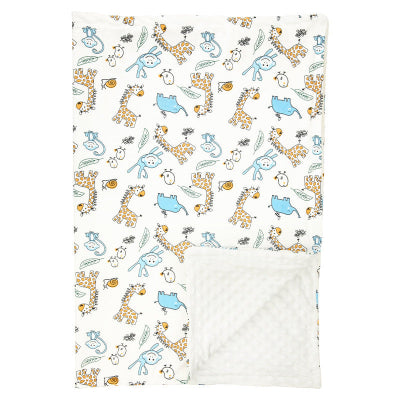 couverture bébé avec giraffe - blanc
