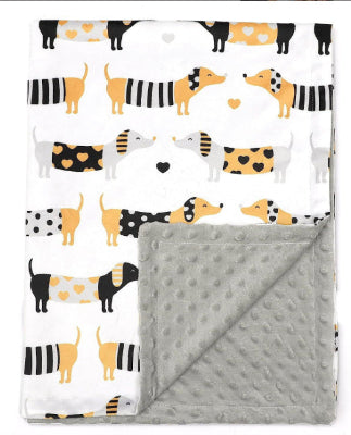 couverture bébé avec chiens marron