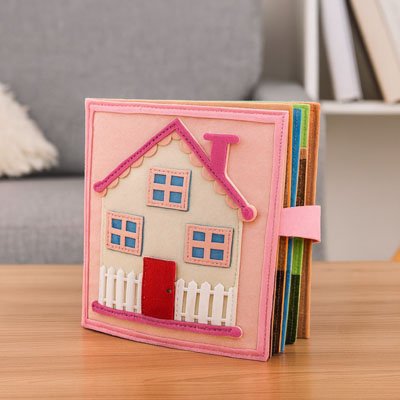 montessori livre sensoriel bébé en tissu rose