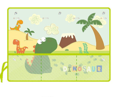 pare-soleil jaune et vert - petit dinosaure