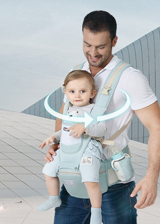 porte bébé vert glace -vue bébé 