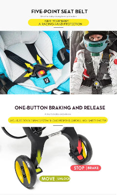 poussette 4 en 1 - sécurité poussette et siège auto bébé