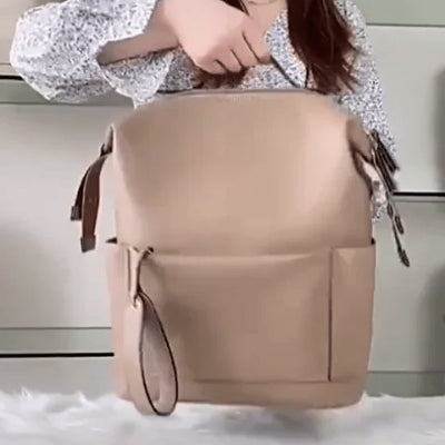 sac a langer - en cuir blanc ou marron pour maman  - gif