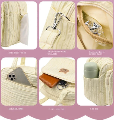 sac à langer avec pendentif ourson - utilités