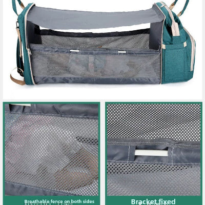 sac à langer vert - lit bébé de voyage