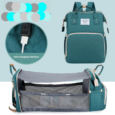 sac à langer vert - lit bébé de voyage