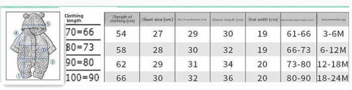 tailles barboteuse tricotée pour bébé